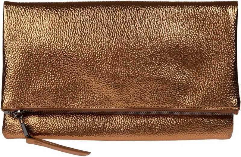 JNB Women's Faux Leather Zipper Foldover Clutch Purse with Tassel - Image 1